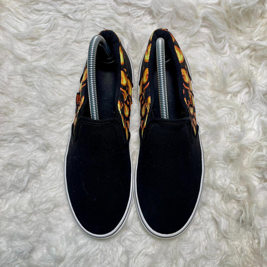 Vans Classic Slip-On Flame Print – Black/Orange