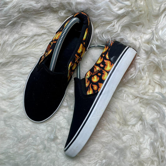 Vans Classic Slip-On Flame Print – Black/Orange