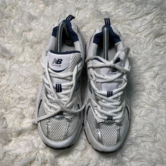 New Balance 530 – White/Silver/Navy Dad Shoe Runners (ABZORB Cushioning)