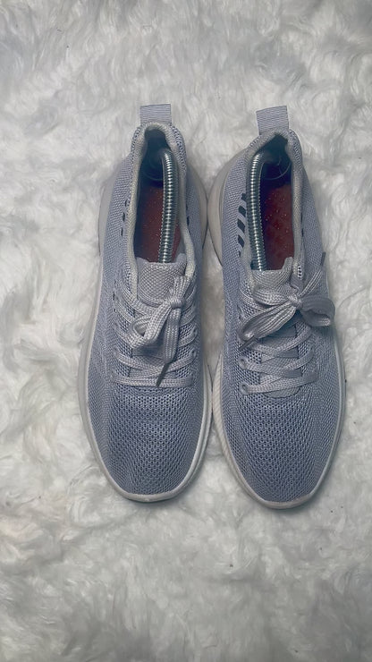 Lace-up Sneakers with a Mesh Upper and White Soles